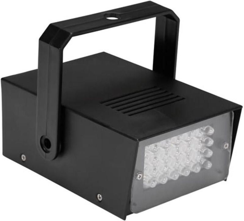 HQ-Power MINI STROBOSCOOP MET WITTE LEDs - 24 LEDs - OP BATTERIJEN
