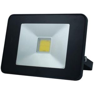 Perel led-schijnwerper, 20 W, 2050 lm, 4000°K, neutraalwit, voor binnen en buiten, verstelbare montagebeugel, afstandsbediening, aluminium, zwart