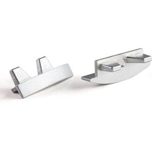 ALUMINIUM EINDKAP VOOR RSLW8-PROFIEL VOOR LEDSTRIP - ZONDER KABELOPENING - ZILVER (EC-RSLW8-H3)