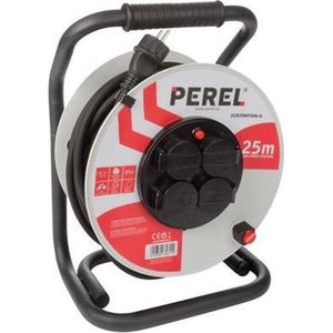 PROFESSIONELE NEOPREEN KABELHASPEL - 25 m - 3G2.5 - 4 STOPCONTACTEN - RANDAARDE