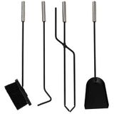 Perel - Haardset - 4-delig - Zilver/Grijs - Smeedijzer