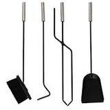 Perel - Haardset - 4-delig - Zilver/Grijs - Smeedijzer