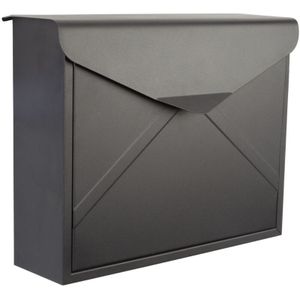 Perel Brievenbus Verona, wand- en paalmontage, incl. 2 sleutels, afmetingen (H x B x D) 38 x 29 x 11.5 cm, mat zwart