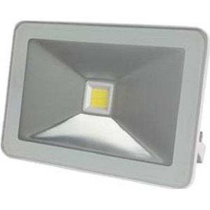 Perel led-schijnwerper, 10 W, 1000 lm, 4000°K, warmwit, voor binnen en buiten, verstelbare montagebeugel, aluminium, wit