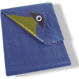 Perel Dekzeil, sterk, 26 ringen, versterkte hoeken, rechthoekig, blauw/groen, 110 g/m², 5 x 8 m