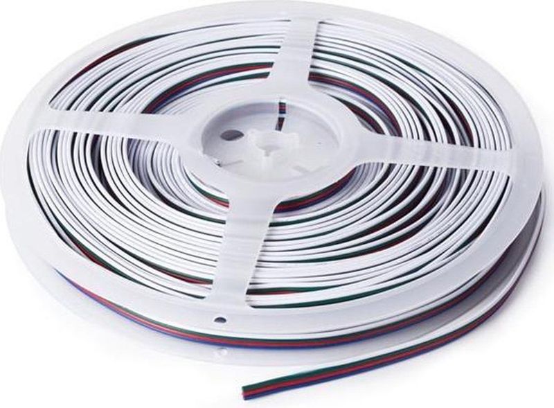 LED Strips - RGB Kabel voor LED Strips - 4-aderig - 4 x 0,33 mm² - 25 m