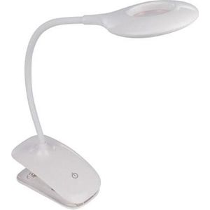 Velleman Wiederaufladbare LED-Lupenlampe mit Klemme/Fuß, Schwanenhals, USB-Anschluss, Ein-/Ausschalter und Dimmfunktion, 20 LEDs, 3-fache