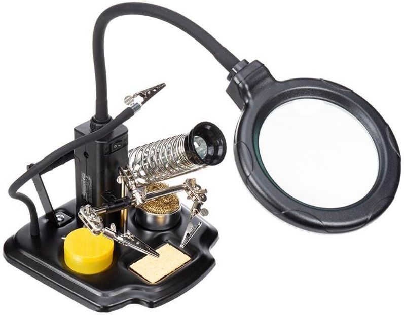 Velleman - Multifunctionele Derde Hand - Vergrootglas - Soldeertools - LED Loeplamp