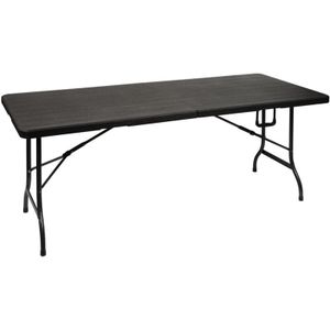 Perel - Klaptafel - Zwart - Houtlook - Inklapbaar