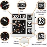 Perel - Flip-Over Klok - Analoog - Wit/Zwart - 31 x 31 cm