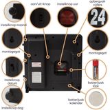 Perel - Flip-Over Klok - Analoog - Wit/Zwart - 31 x 31 cm
