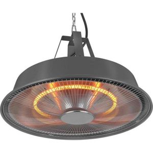 Terrassen-Heizstrahler, 1500 w, Carbon, Deckenmontage, Kette, 1 Heizstufe, spritzwassergeschützt, im Retro-Design, Metall, Schwarz - Perel