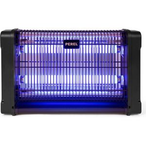 Perel Elektrische insectenverdelger, uv-lamp tegen insecten, blauwe lamp tegen muggen, wespen, insectenvernietiger, vliegenvernietiger, binnen en buiten, 2800 V, 80 m², zwart