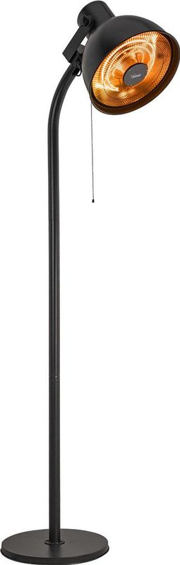 Perel Staande terrasverwarmer, 2000 W, carbon, met trekschakelaar, kantelbeveiliging, 3 warmteniveaus, in hoogte verstelbaar, plensdicht, metaal, zwart - PHS2000-R