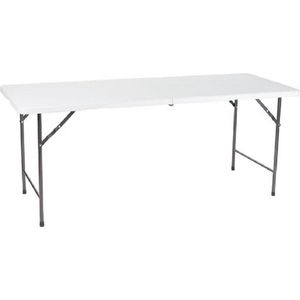 Perel Klaptafel, inklapbaar, weerbestendig, handgreep, maximaal 100 kg, wit - FP183