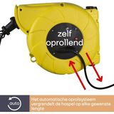 Perel - Kabelhaspel - Verlengkabel - 13 + 2 m - Geel - Kunststof