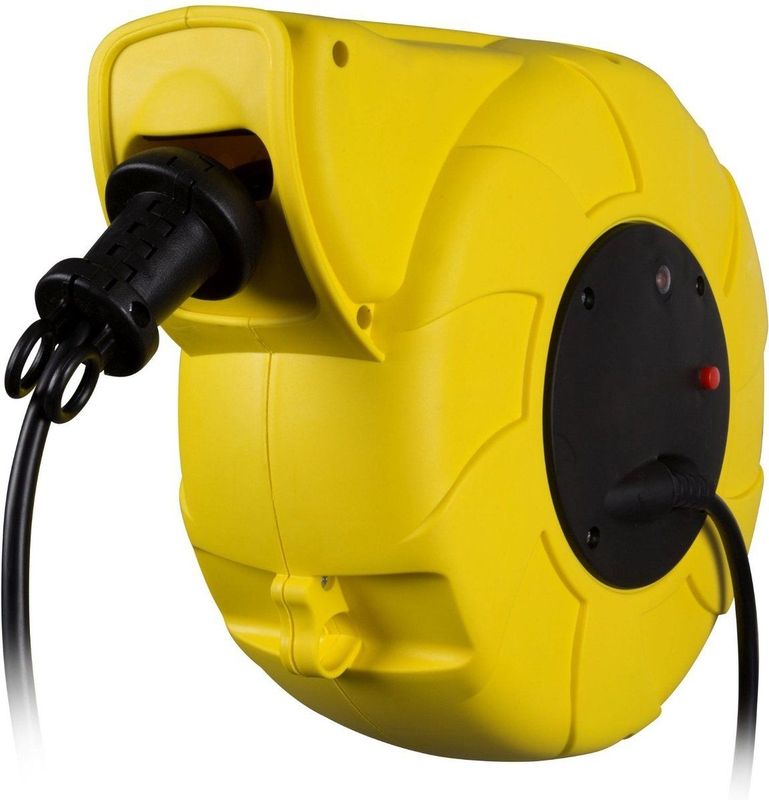 Perel - Kabelhaspel - Verlengkabel - 13 + 2 m - Geel - Kunststof