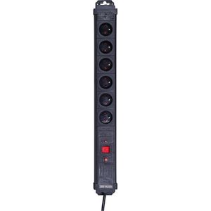 Stekkerdoos met schakelaar, overspannings- en overbelastingsbeveiliging, 6 stopcontacten met penaarde (type E), kabel 1.5 m, 3G1