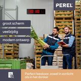 Perel Wandklok met led-display, digitaal, zwart, rood