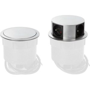 Perel Pop-upstekkerdoo - 4 Stopcontacten met Penaarde (type E - Montagegat 121 M