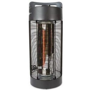 Perel Mobiele terrasverwarmer, 1200 W, carbon, met kantelbeveiliging, 2 warmteniveaus, oscillerend, plensdicht, metaal, zwart