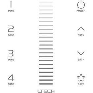 Ltech MULTI-ZONE SYSTEEM - TOUCHPANEL LED-DIMMER - 1 KANAAL - DMX / RF - 4 ZONES