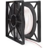 HQ-Power Luidsprekerkabel, OFC, 2 x 1.50 mm², 100 m, wit, perfect voor geluidsoverdracht