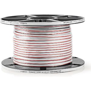 Cables LUIDSPREKERSKABEL - WIT - 2 x 1,5 mm² - 100 m (100 m, 1.50 mm²), Luidsprekerkabel, Wit