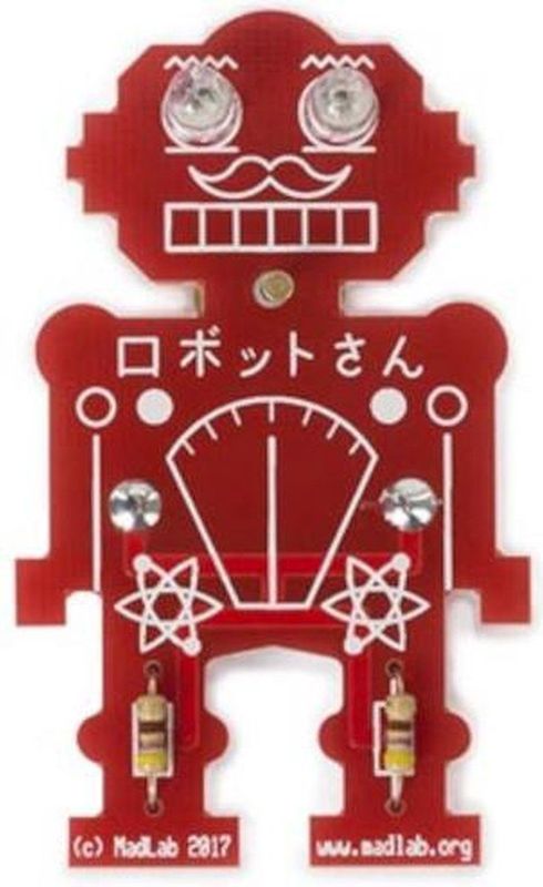 Whadda Soldeerkit, DIY, Madlab electronic kit, Mr. Robot, draagbare LED robot kit, leerzaam en leuk