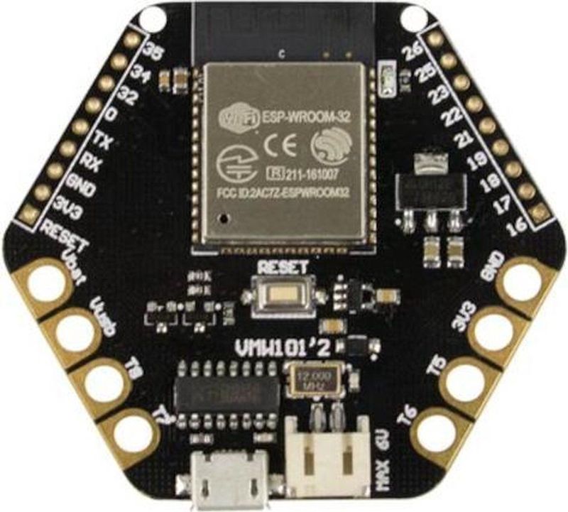 Whadda Ontwikkelbord Esp32 Wearable 56 X 50 X 7,5 Mm Zwart