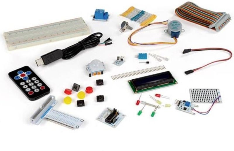 Raspberry PiA(R) Bouwpakket - Inclusief Breadboard - LCD-Module - GPIO-Uitbreidingskaart - Stappenmotor