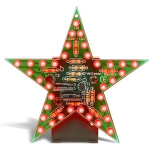 Whadda Soldeerkit, DIY, rode LED-Ster, knipperend of statisch, geweldig voor de feestdagen