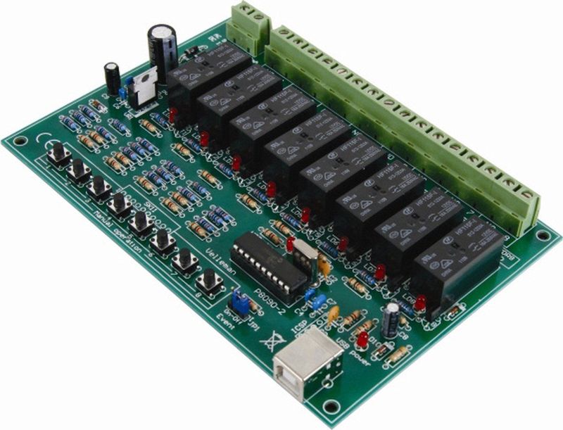 Whadda - Soldeerkit - DIY - 8-kanaals USB Relaiskaart