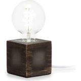 Lampvoet, kubus, kabel met schakelaar, E27, 60 W, IP20, cement, grijs, 90 mm x 90 mm