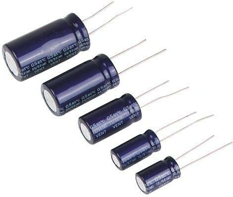 Velleman - 10 Stuks Radiaal Condensator - 1µF - Zwart - PET