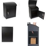 Perel Pakketbrievenbus Malmö, wandmontage, incl. 2 sleutels, afmetingen (H x B x D) 50.5 x 42 x 26 cm, zwart