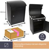 Perel Pakketbrievenbus Malmö, wandmontage, incl. 2 sleutels, afmetingen (H x B x D) 50.5 x 42 x 26 cm, zwart