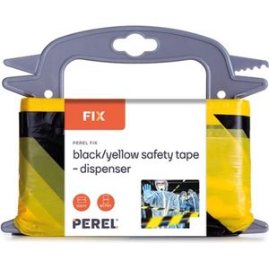 Perel - Zwart/Geel Veiligheidslint - 100 M - Dispenser (1188-100D) - 1188-100D