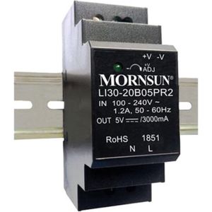 Mornsun Industriële voeding op DIN-rail - enkele uitgang - 30 W - 12 V - 2 A