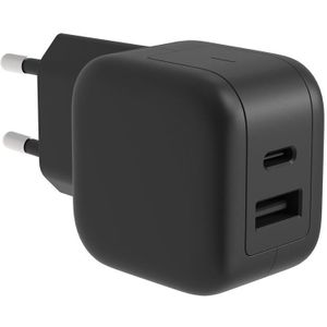 Snelle USB-oplader met GaN Fast Technology - 2 uitgangen - USB-A & USB-C - 30W (PSS6EUSB50)