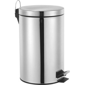 Perel - Metalen Pedaalemmer - Roestvrij Staal - Inhoud 14 Liter
