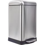 Perel - Pedaalemmer - Grijs Geborsteld Metaal - Inhoud 20 Liter