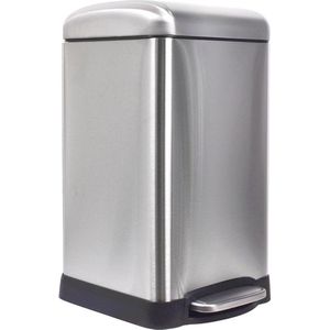 Perel - Pedaalemmer - Grijs Geborsteld Metaal - Inhoud 20 Liter