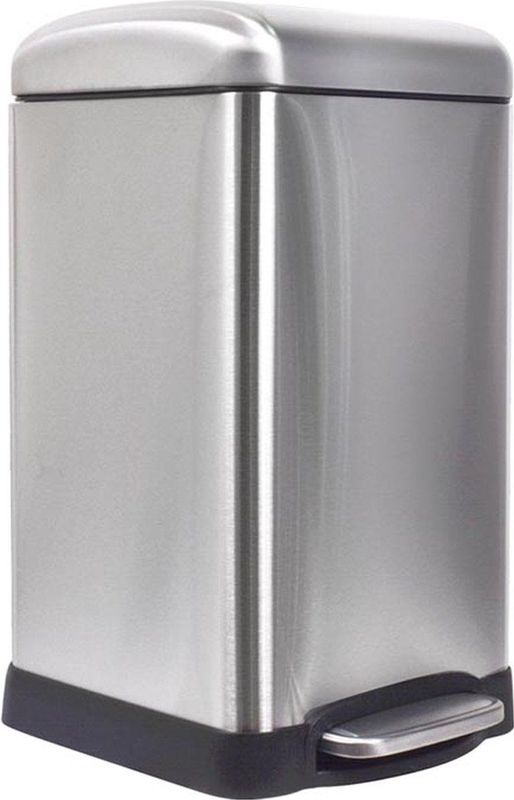 Perel - Pedaalemmer - Grijs Geborsteld Metaal - Inhoud 20 Liter