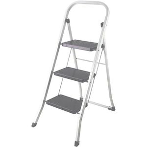 Trapladder - 2 Treden - Inklapbaar - Antislipvoetjes - Gelakt Staal