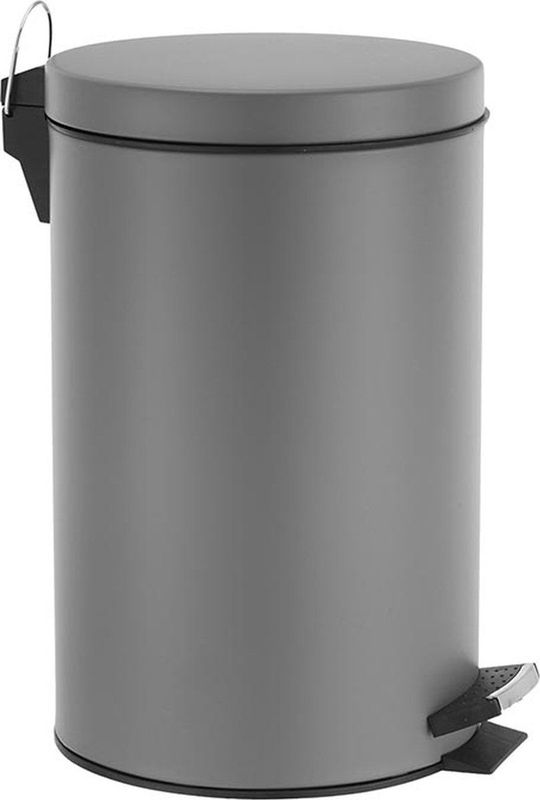 Perel - Pedaalemmer - Metalen - Mat Grijs - Inhoud 14 Liter - Ø 25 cm
