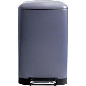 Perel - Metalen Pedaalemmer - Grijs Antraciet - 30 Liter