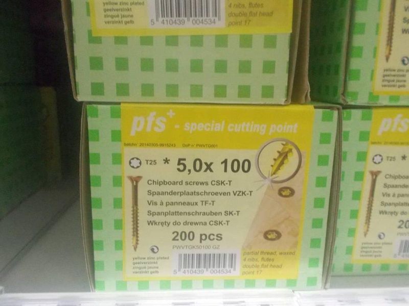 pgb-Europe - PFS+ - Spaanplaatschroef - VZK-T Ø 5x100 - Gehard Staal - 200 st