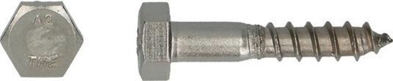 pgb-Europe PGB-FASTENERS | Houtdraadbout DIN 571 Ø 7,00x80 A2 | 100 st 000571A00007000803