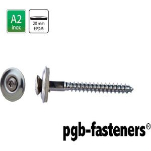 pgb-Europe PGB-FASTENERS | Houtschroef D7995+EPDM20 4,50x40 T20 A2 | 100 st 7995RTA00045040203